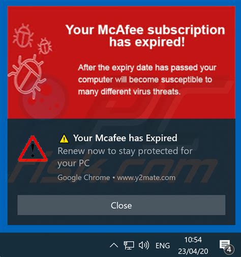 fake mcafee renewal email|How to stop “McAfee Subscription Has Expired” e.